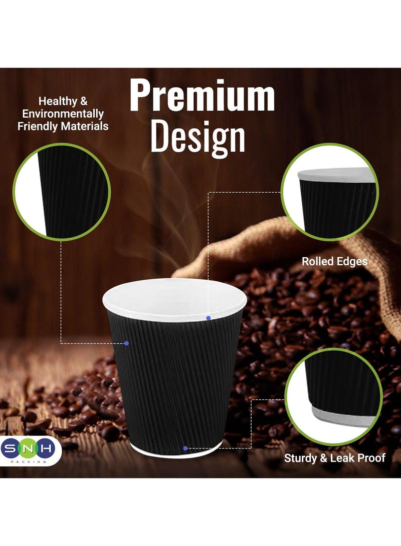 SNH Packing [Pack of 50] Disposable Ripple Coffee Cup 8 Oz Duitable For Home, Office, Restaurants Use Pack of 50 Pieces - Image 3